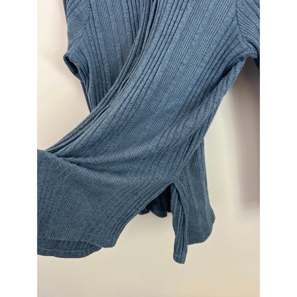 Cuddl Duds Blue Ribbed Lounge Set Size Large – Button Front Top & Pants - Picture 6 of 12